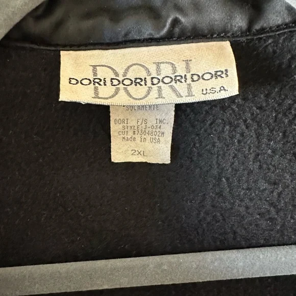 Black Teddy Jacket with Satin Accents - Picture 2 of 5